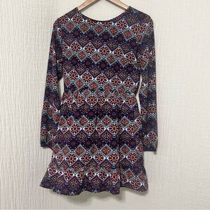 One Clothing Womens Maroon Long Sleeve Midi Dress Size Small